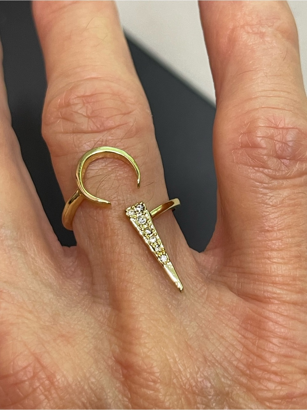 LUV AJ Gold-Tone Spike & Open Band Ring - Women's Jewelry